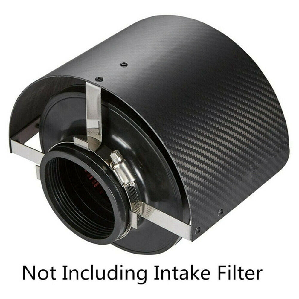 Carbon Fiber Style Car Cold Air Intake Filter Cover Heat Shield For 2.5" TO 5.5"