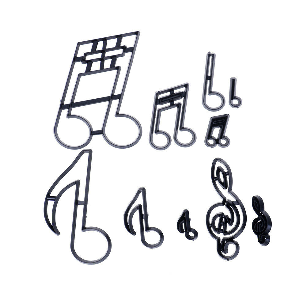 10PCS/set Music Notes Cookie Cutter Plastic Sugarcraft Fondant Cutter HqSJCA