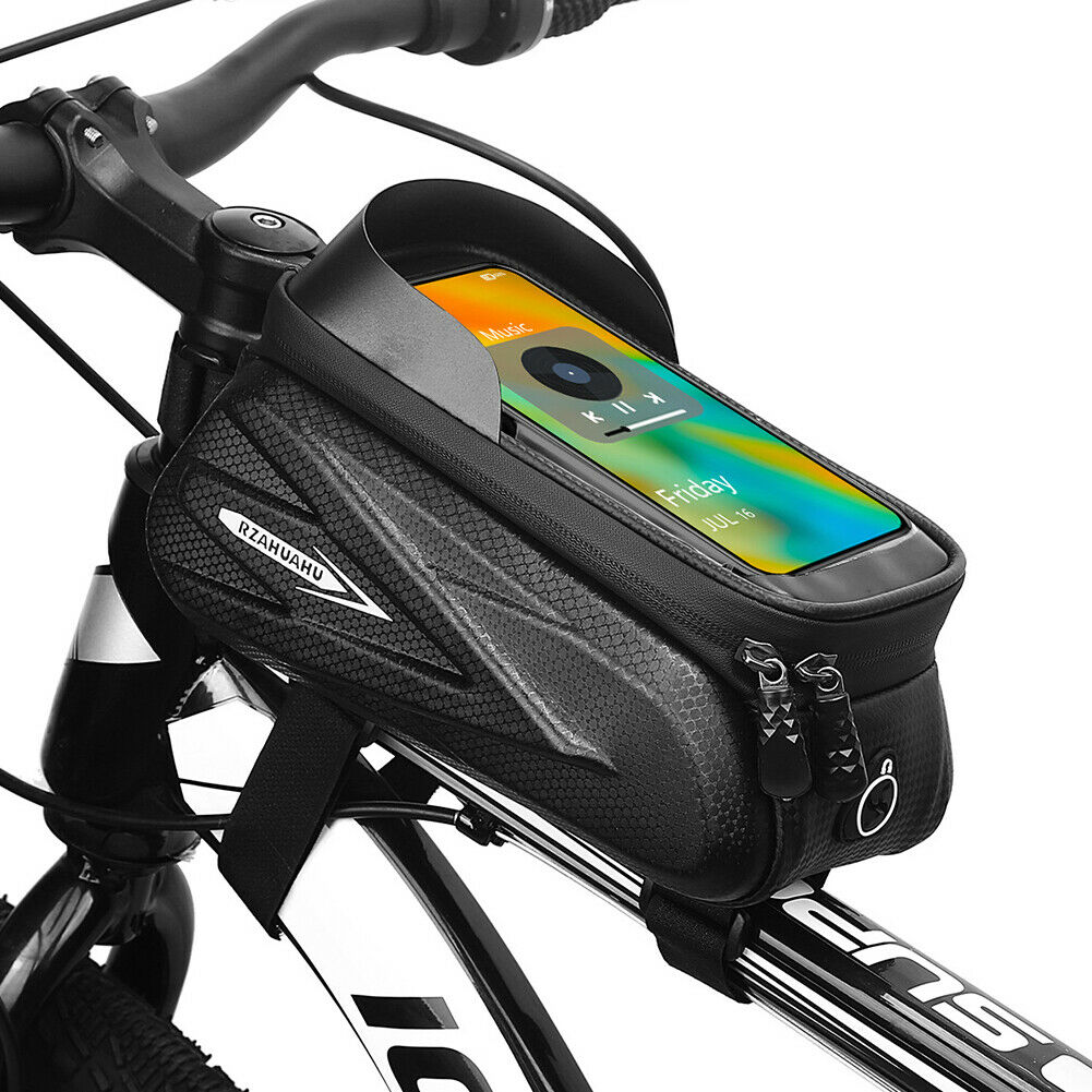 Bicycle Bags Front Frame Touch Screen Waterproof MTB Road Bike Top Tube Pouch @