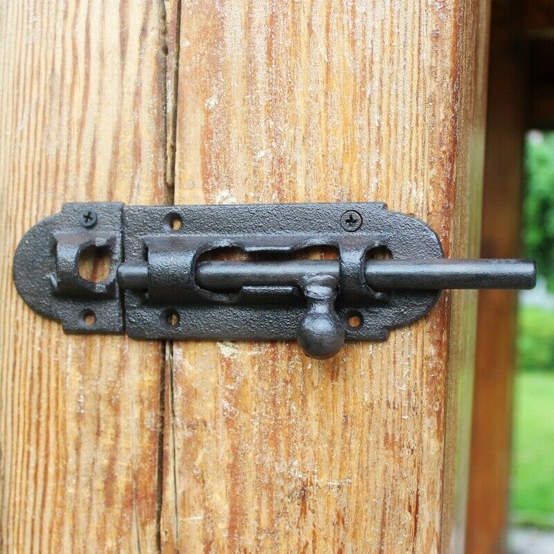 Cast Iron Barrel Bolt Door Lock Home Garden Cupboard Sliding Latch Catch Fitting
