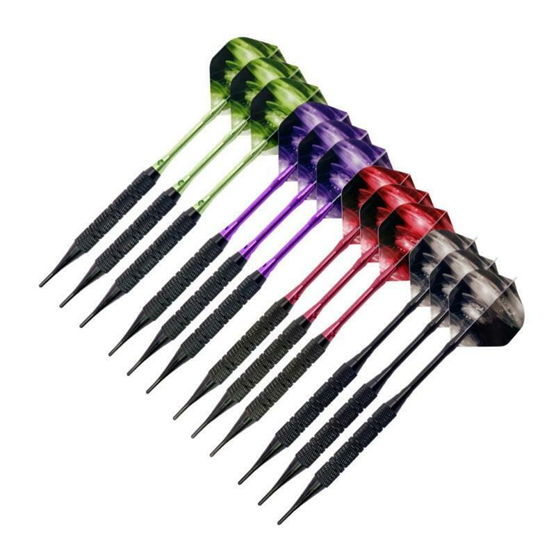 12pcs Tip Darts Aluminum Shaft with 100 Nylon Soft Tips for Electronic Dartboard