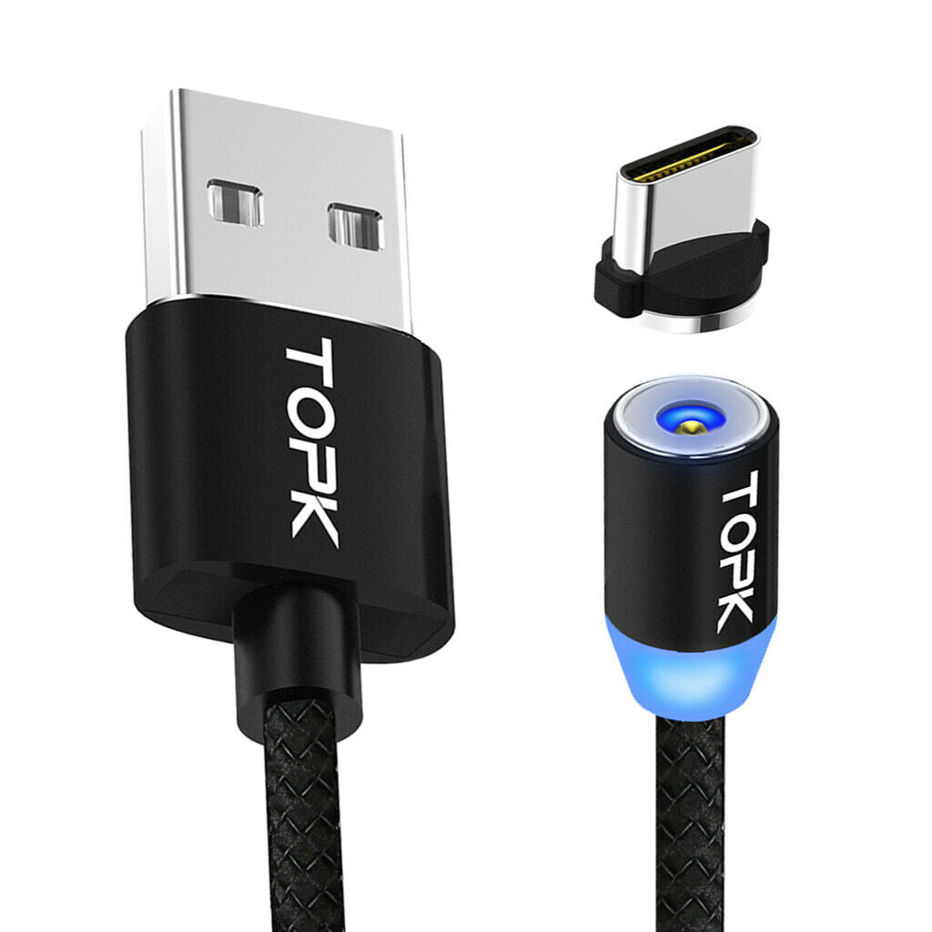 200cm/6.56ft LED Glow Magnetic Data Sync / Charging Cable for Type C Smartphone