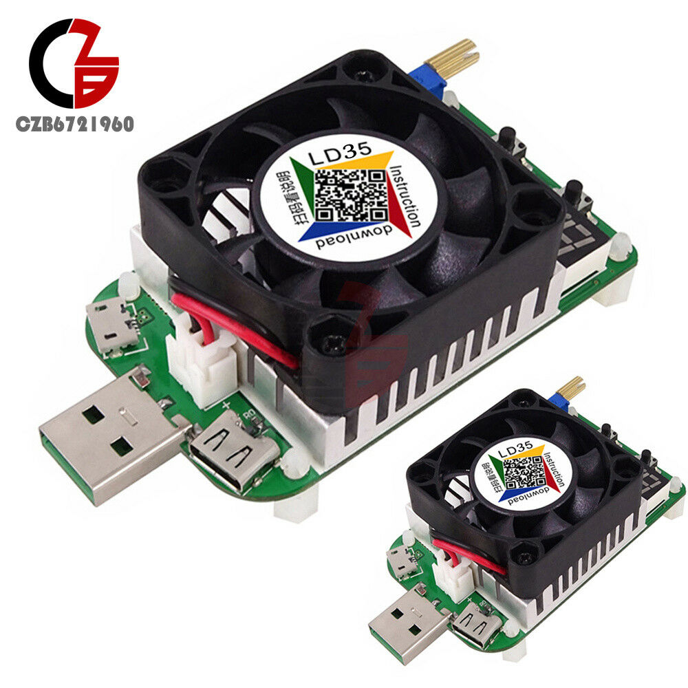 4-Bit 5A 35W LD35 Electronic Load Resistor USB Interface Discharge Battery Test