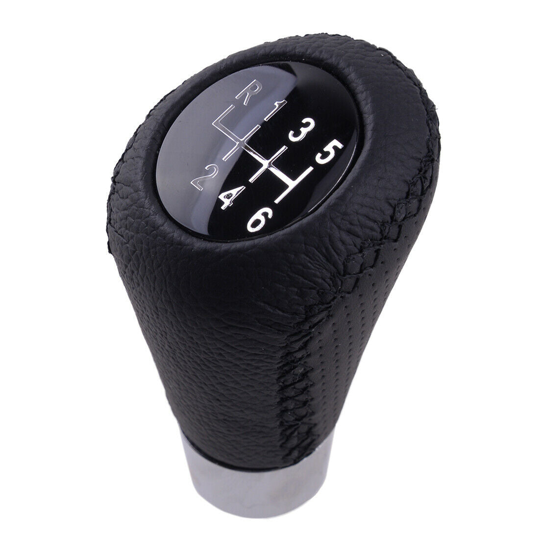 6 Speed Car Auto Leather Manual Gear Shift Stick Knob Shifter Lever Head*
