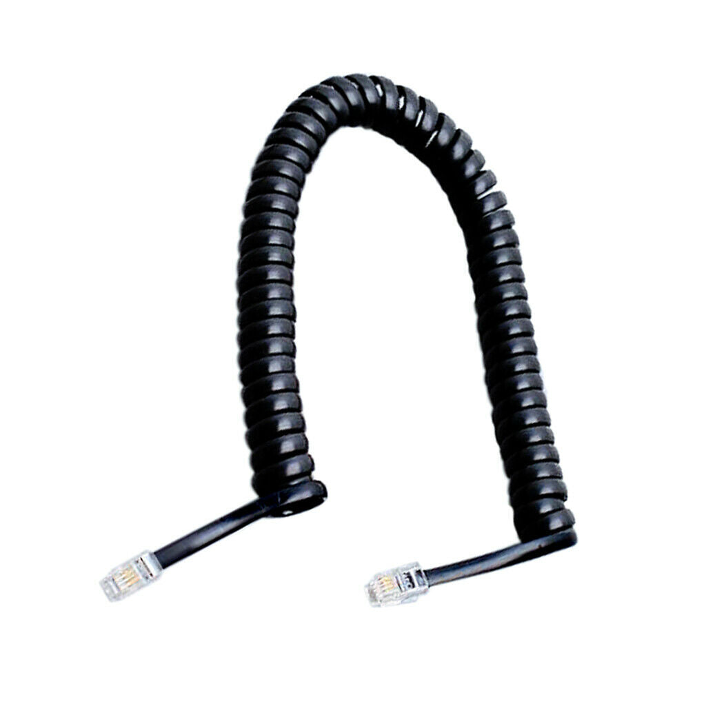 Black Home Use Telephone Extension Lead Line Cable RJ11 Headset Cord 2m New