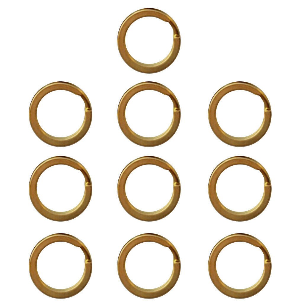 10 Pieces Brass Flat Round Split Key Chain Rings Key Holder Craft 15mm