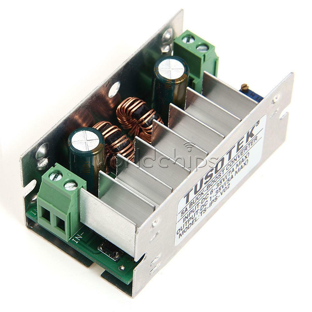 DC-DC 5A Auto Boost Step Up Step Down Converter Module Voltage Aluminum Case