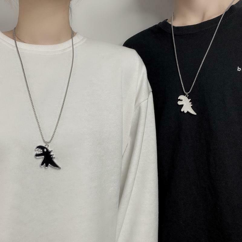 Dino Necklace Funny Dinosaur Neck Ornaments Relationship Jewelry Gifts for Lover