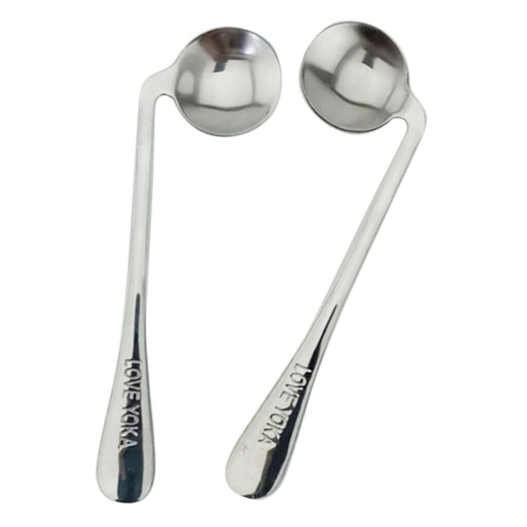 Set of 2 Feeding Angled Spoons Set Elderly Easy-to-Grip Cutlery Utensils
