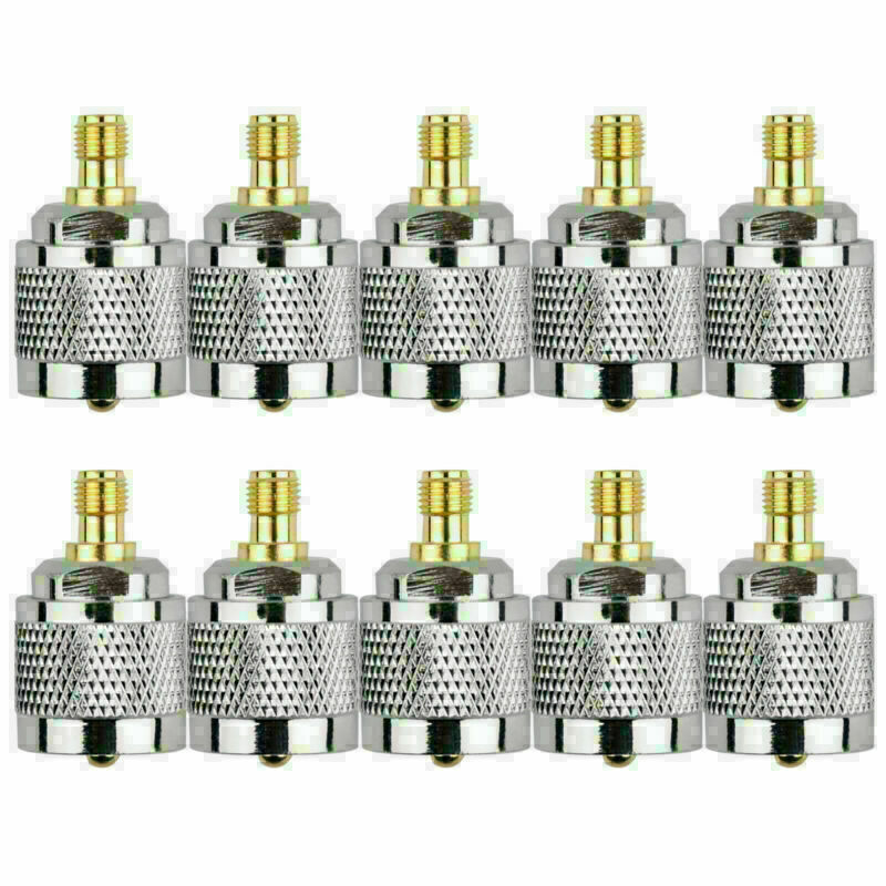 10Pcs Adapter PL259 UHF Plug Male To SMA Female Jack RF Connector Straight M/F P