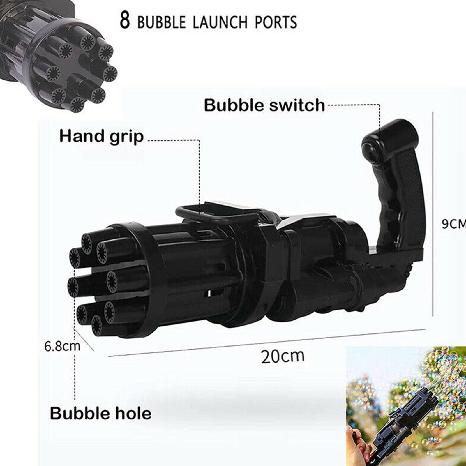 Gatling Bubble Machine Bubbler Maker Safe Summer Cooling Fan For Kid Outdoor