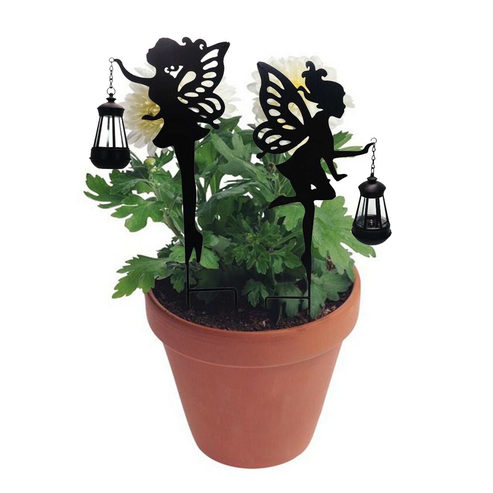 2x Outdoor Solar Garden Light Yard Patio Led Lantern Warm White Decorative