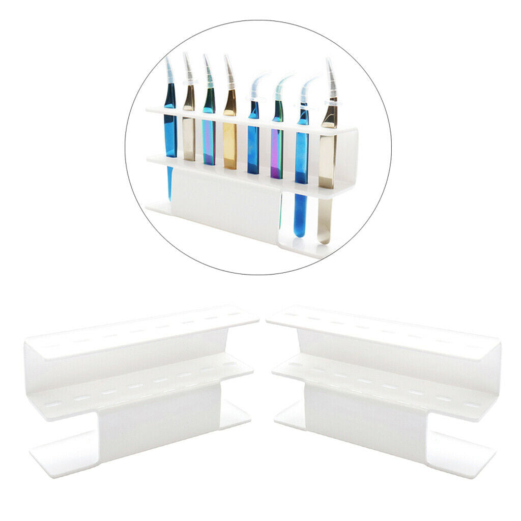 2pcs 8 Holes Tweezer Storage Holder Eyelash Extension Stand Rack Shelf