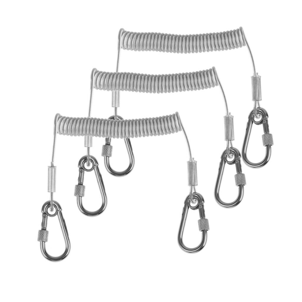 3x 1.6m Retractable Steel Wire Coiled