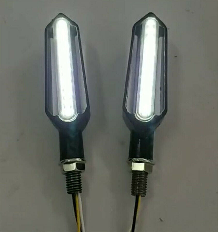 2x Motorcycle LED Amber Turn Signal Blinker light Indicators & DRL lamp 24 LED