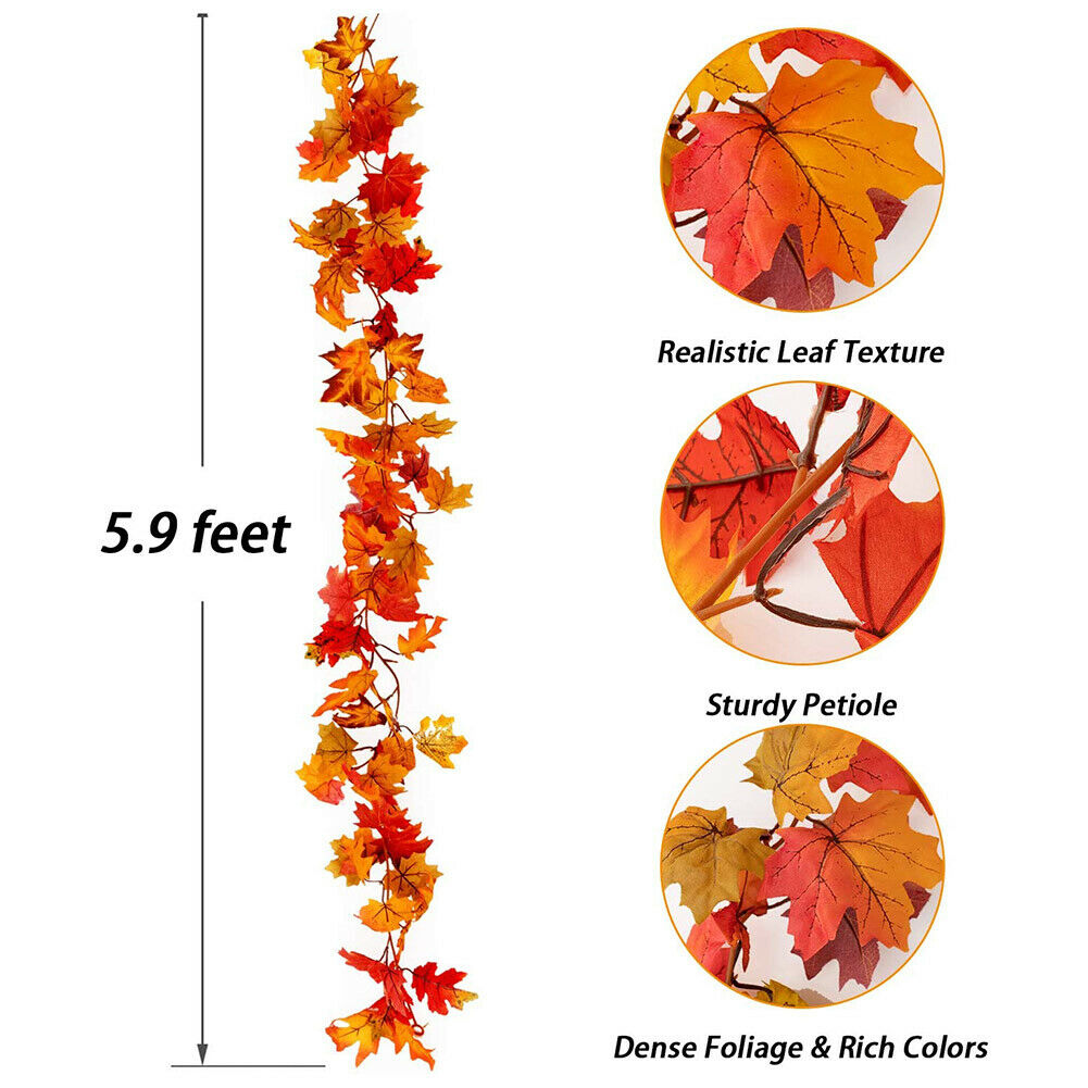 Imitation Cane Rattan Maple Leaf Halloween Decoration Artificial Plants @