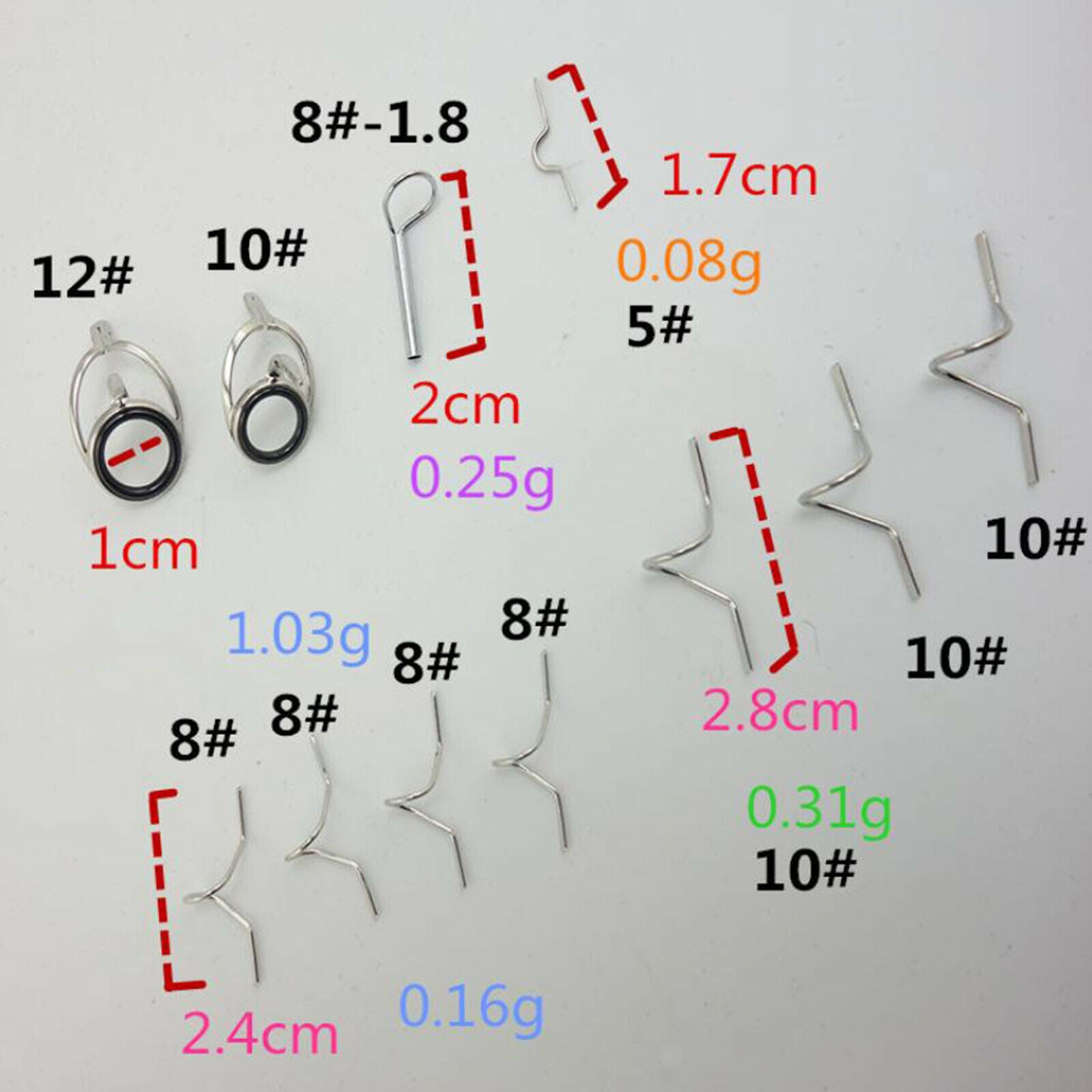 9FT 4-6WT Fly Fishing Rod Guide Stainless Steel K Type Eye Rings Hook Keeper