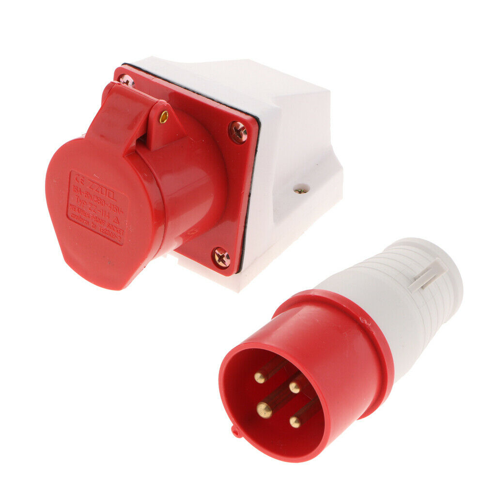 380V-415V 16A Waterproof Male And Female Connectors 3P+E IP44 6H Plug Socket