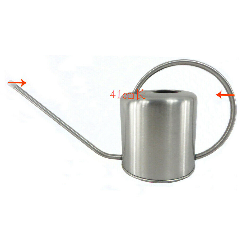 Watering Pot Stainless Steel Watering Can 1500ML Long Mouth Sprinkling Pot