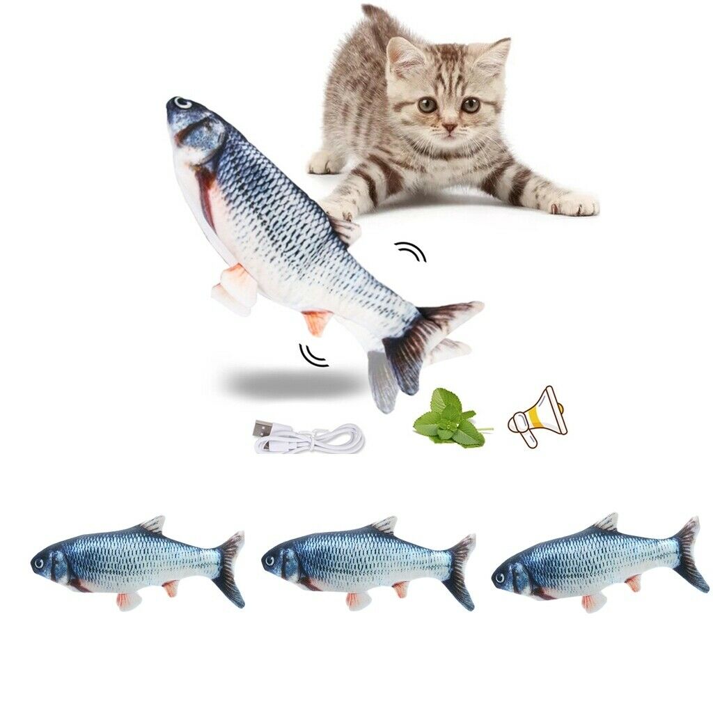 3pcs Kitten Electric Moving Fish Toys Cat Kicker Toys For Cat Kitten Catfish