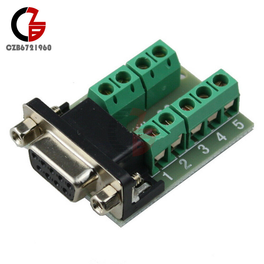 DB9 Connector Female Adapter RS232 Serial to Terminal Signals Terminal