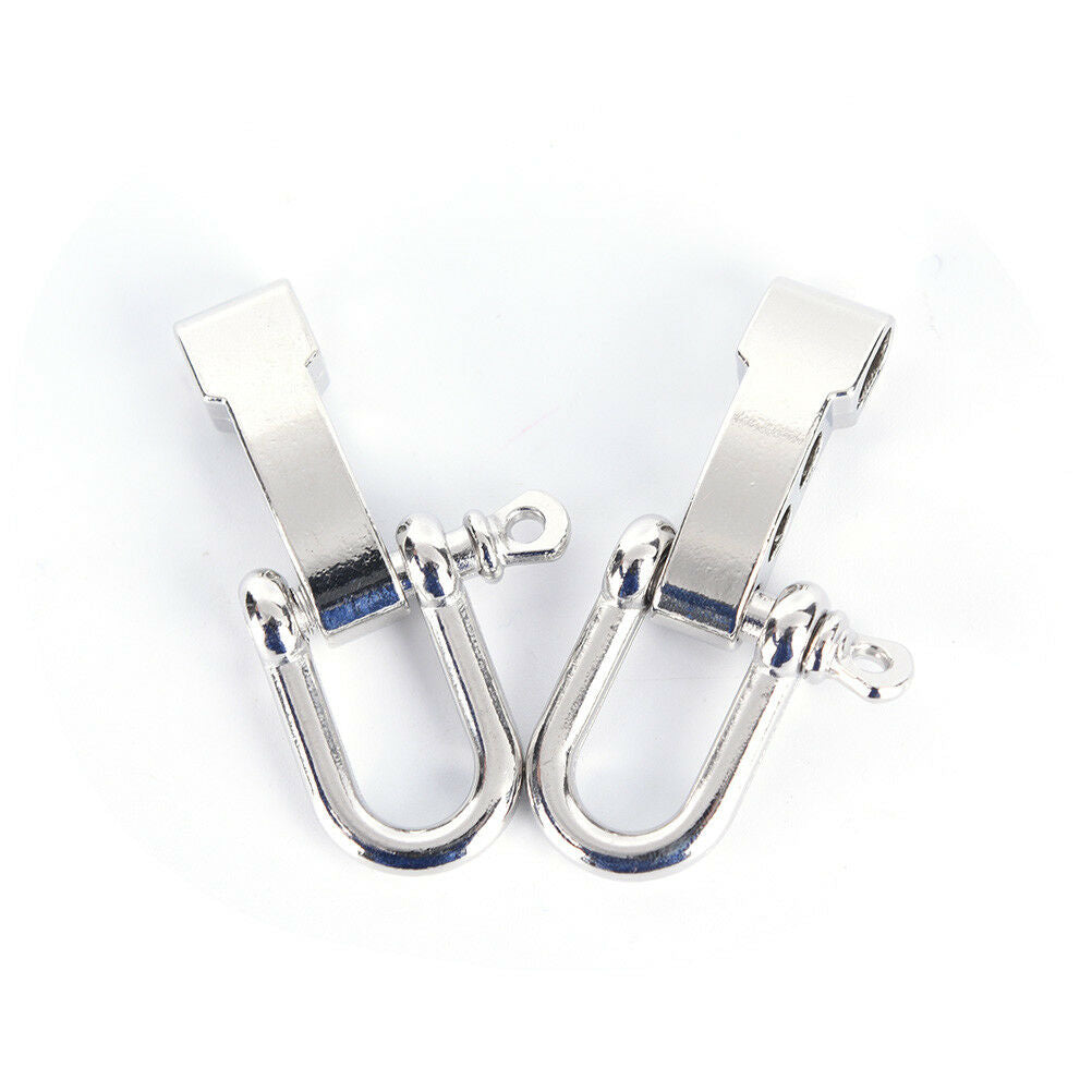2pcs Stainless Steel U Shaped Shackle Buckle Adjustable Paracord Bracelets.l8