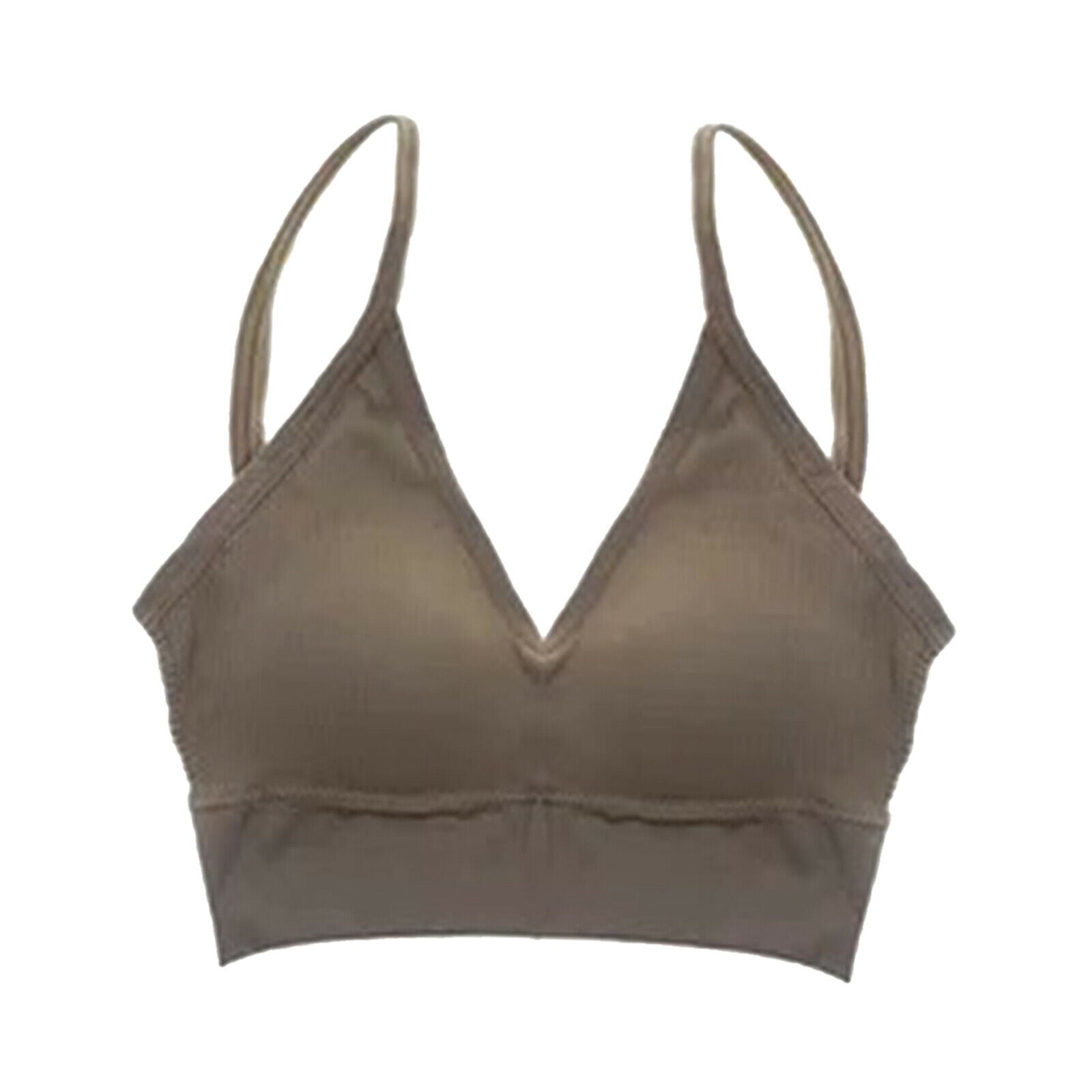 2PCS Womens Trendy V Neck Padded Bralette Comfort Bra Bustier Camisole