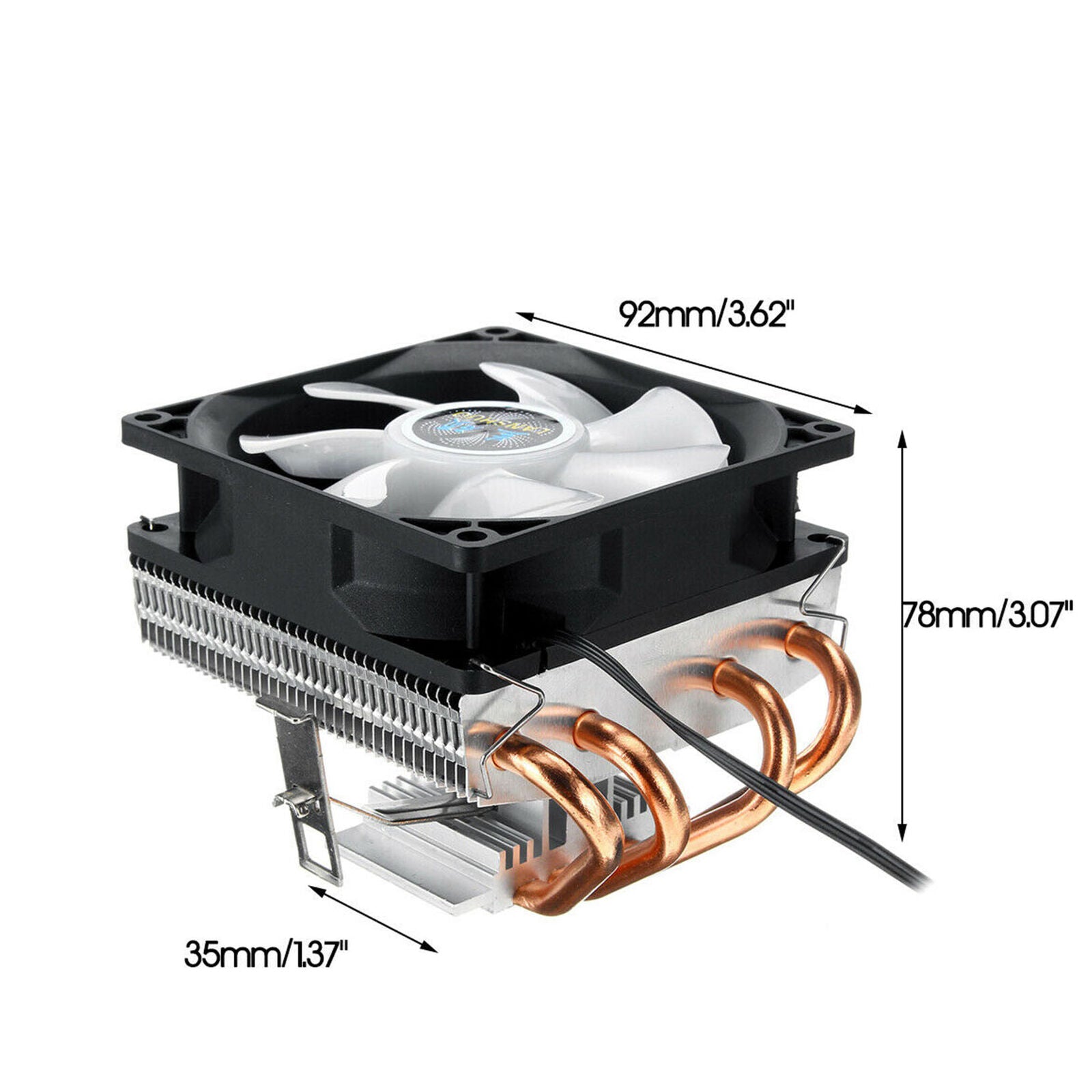 4 Heatpipes CPU Cooler 3pin LED RGB Fan Cooling Heatsink For LGA 775-1366 AMD
