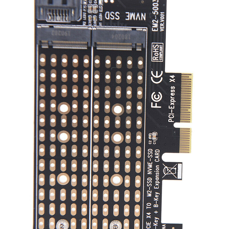 PCIe X4 to NGFF M.2 NVME PCIe M Key SATA B Key 2230 to 2280 SSD Adapter_AUS Tt