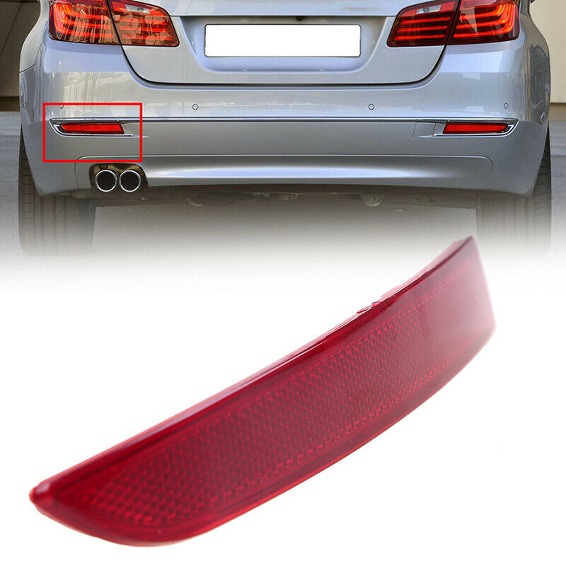 Pair Rear Bumper Reflector Lights Red For BMW 5-Series F10/F18 Sedan 2014-2017