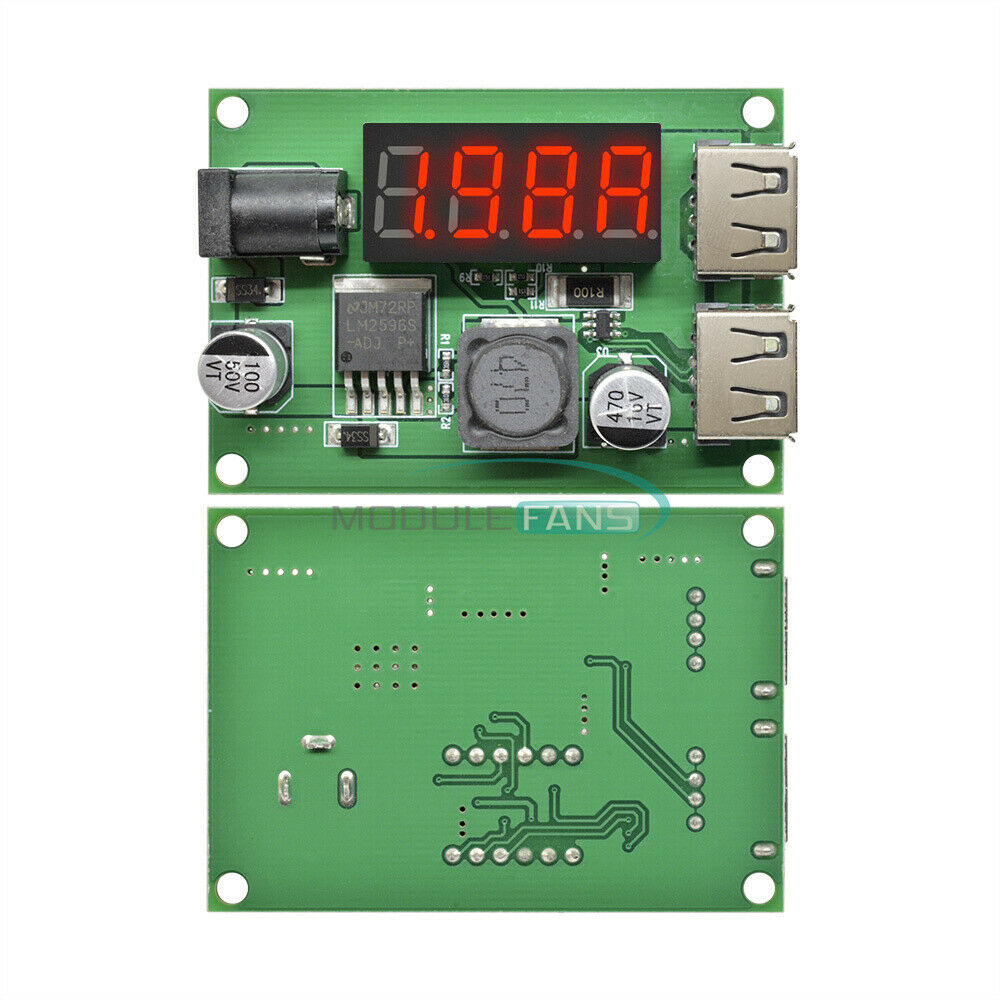 12V/24V/36V to 5V 3A Dual USB DC-DC Step Down Buck Converter Voltmeter