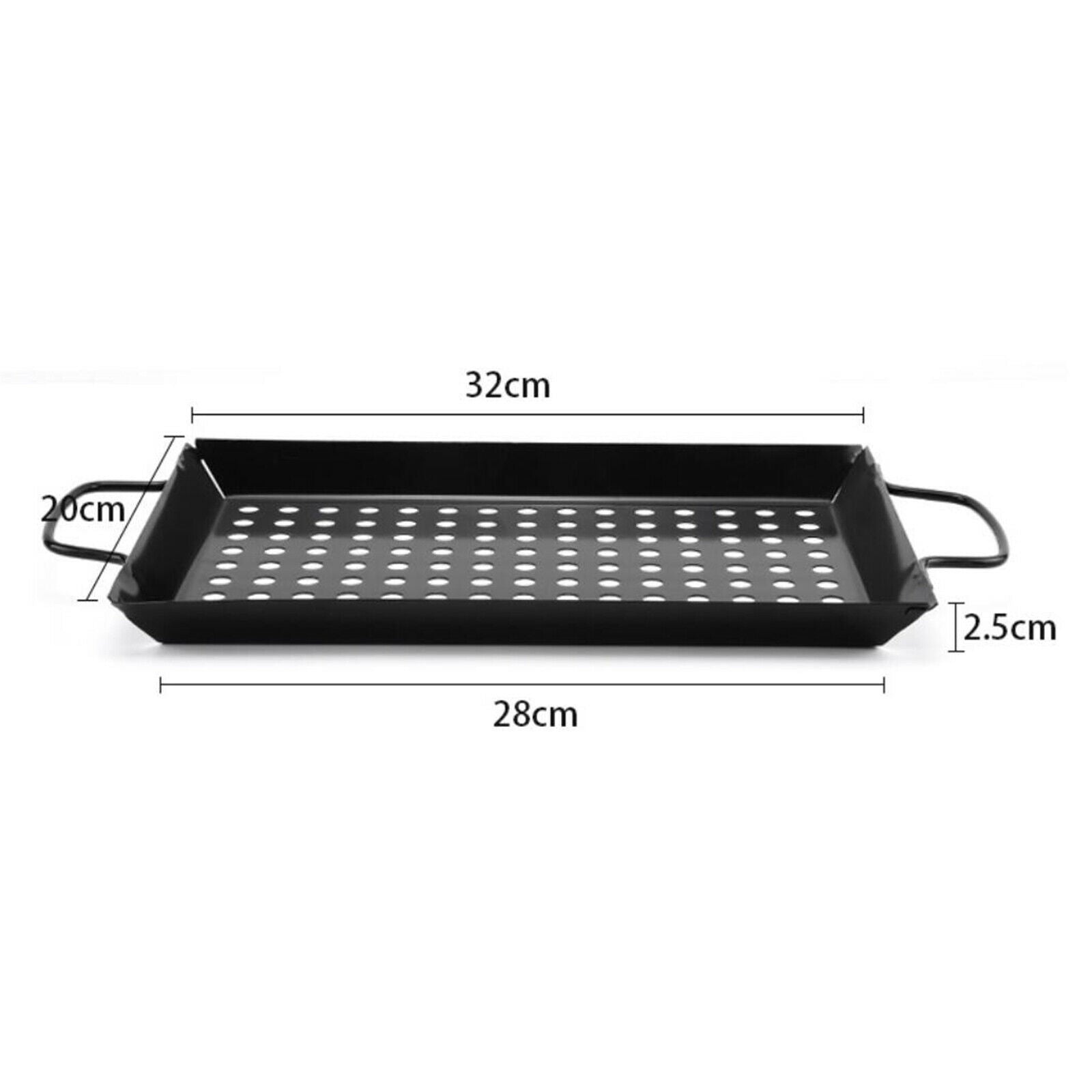 Large Non Stick BBQ Pans Grill Basket Carbon Steel Wok Grill Vegetables