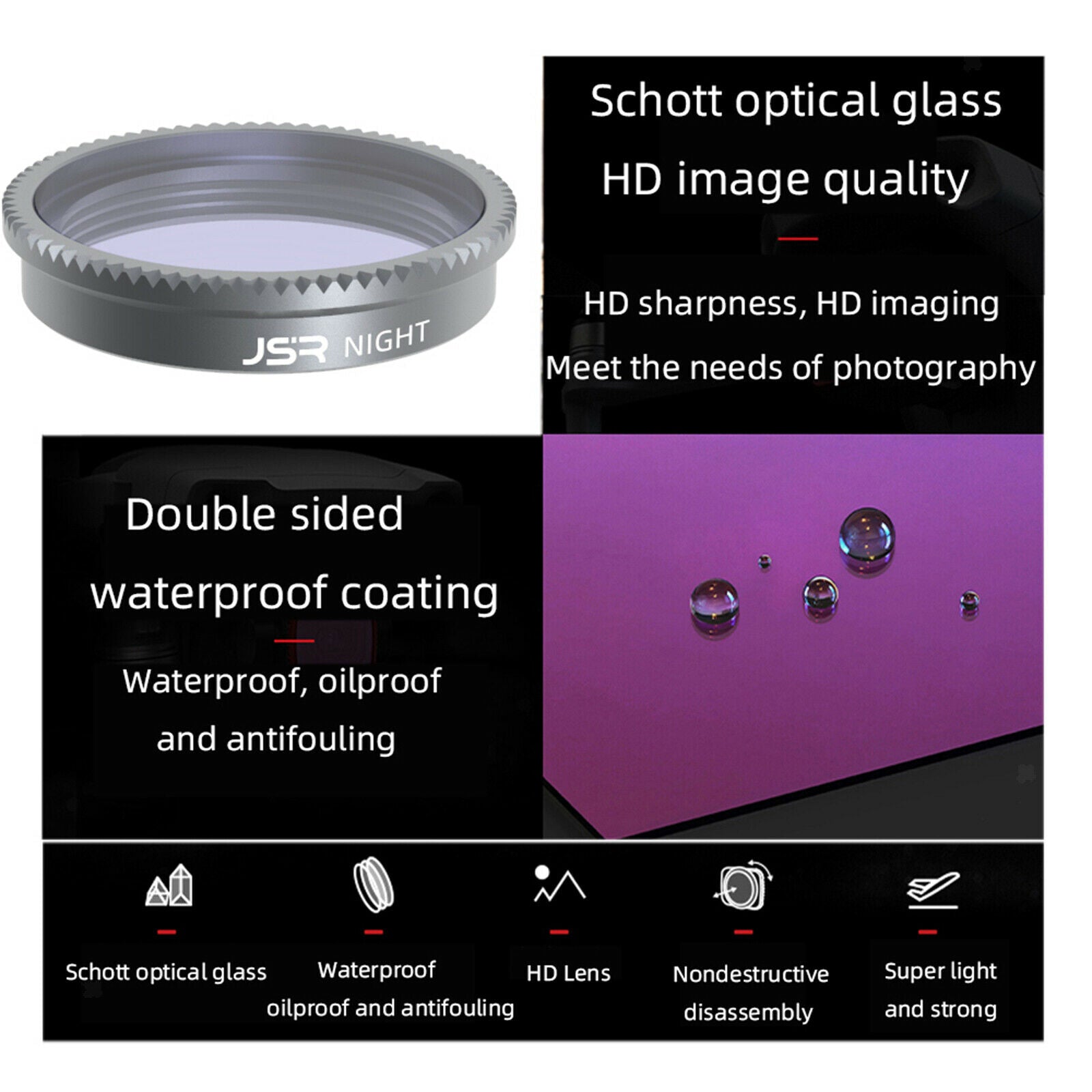 4 Pieces Lens Filters ND8 ND16 ND32 ND64 Replaces for Insta360 GO 2 Durable