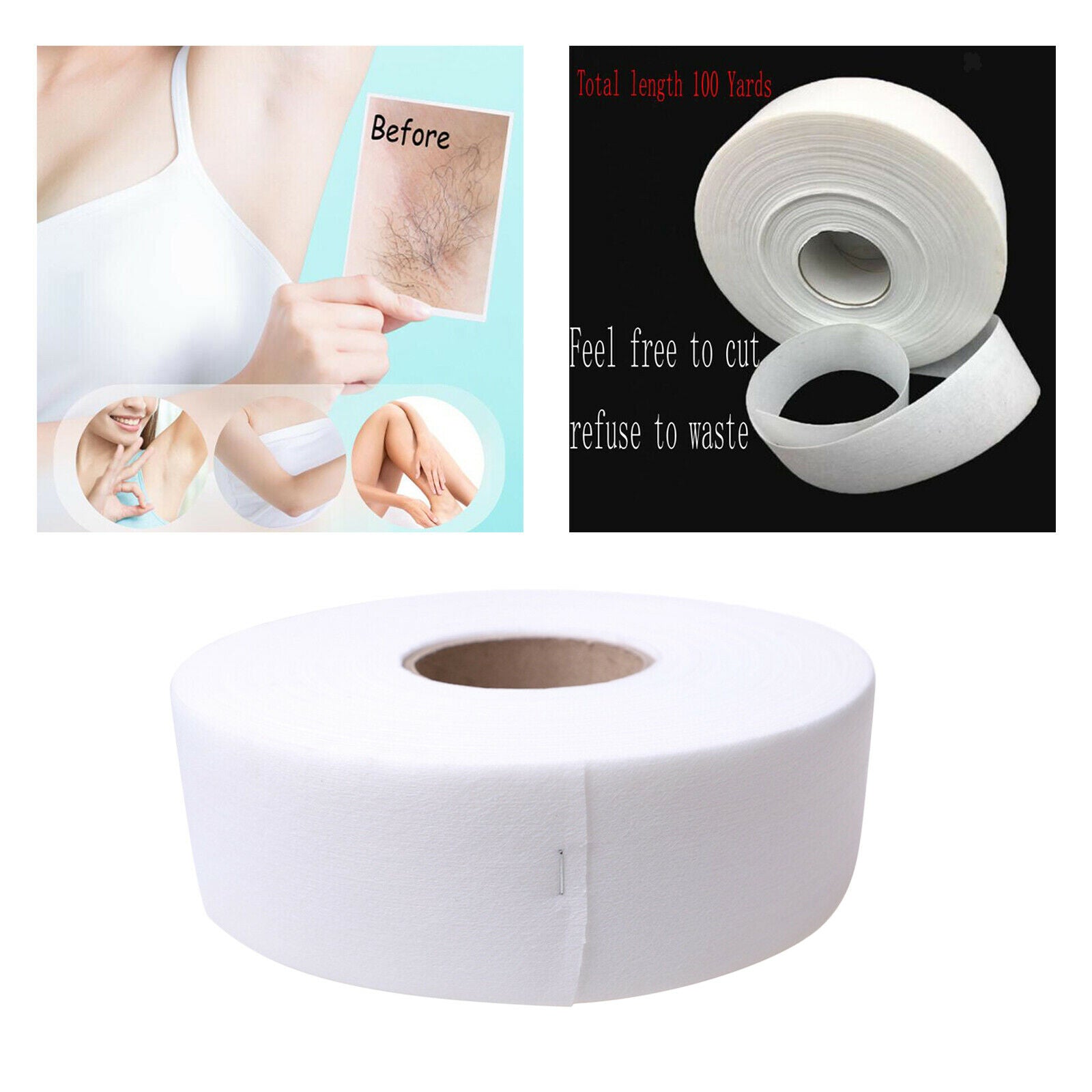 Non Woven Body and Facial Wax Strip Roll 2.75" X 110 YD Yard Epilating Roll