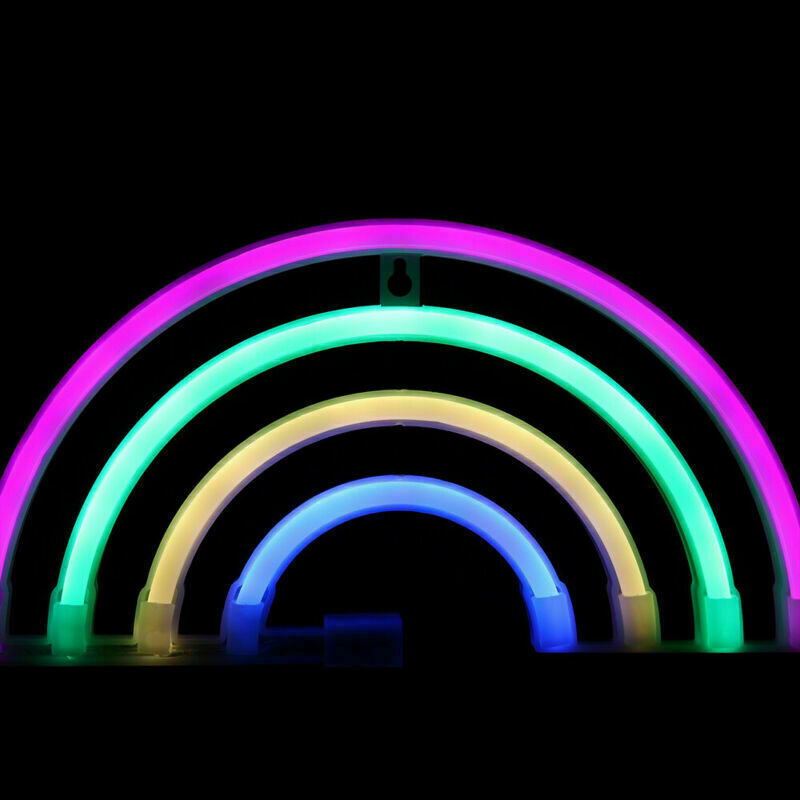 Rainbow Neon Sign LED Light USB/ Battery Powered Neon Lamps for Kids Room Decor