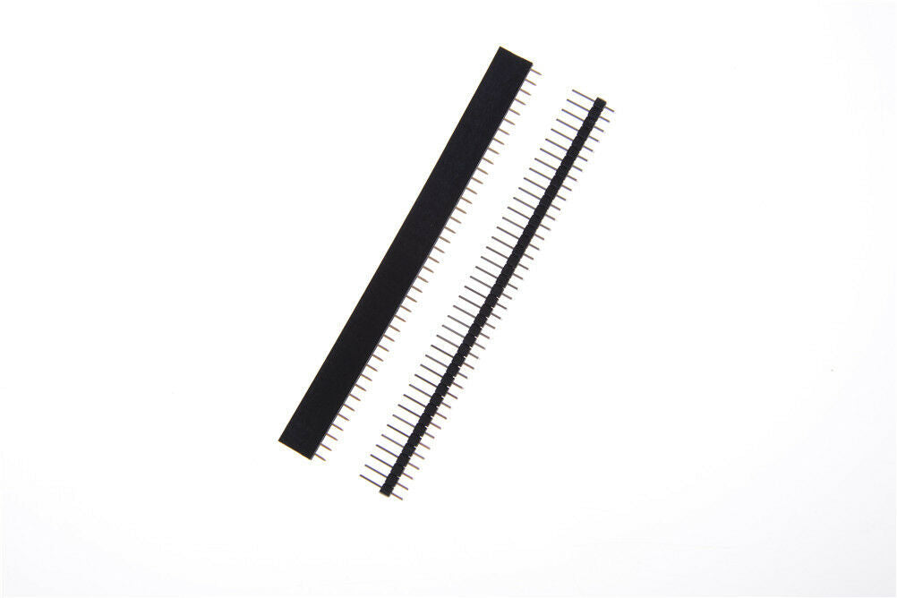 10pcs Black 40 Pin 2.54mm Single Row Straight Male + Female Pin Header Strip SJ