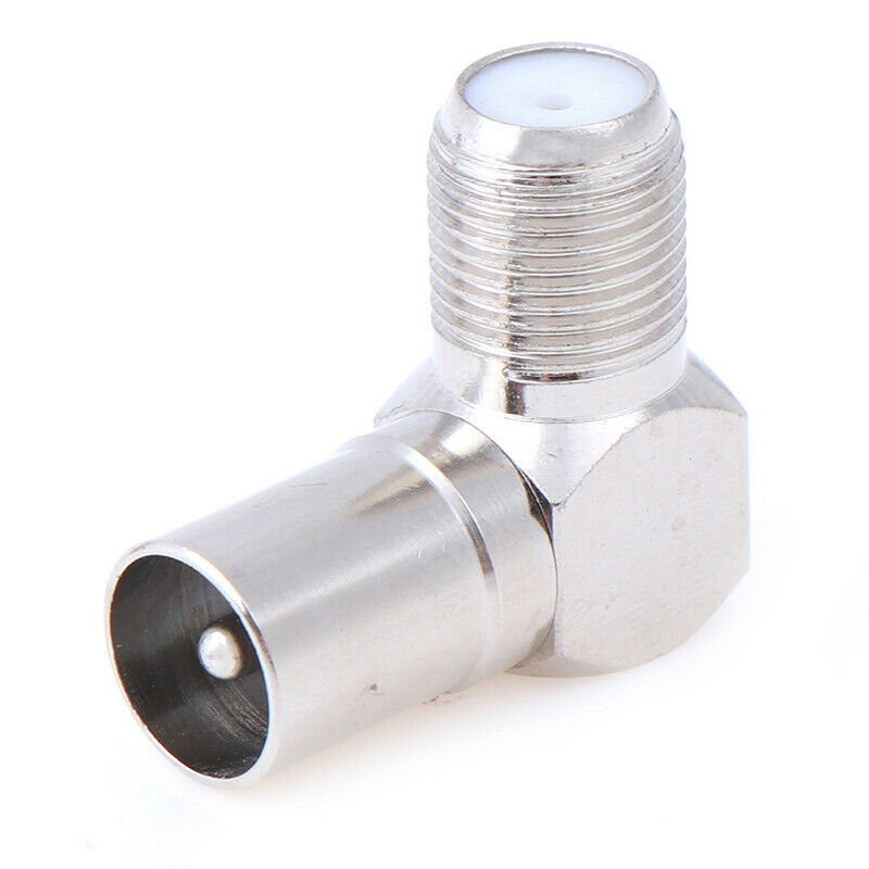 2pcs Right Angle F Female to 9.5 TV Male Aerial Antenna Plug Connector Ad.l8