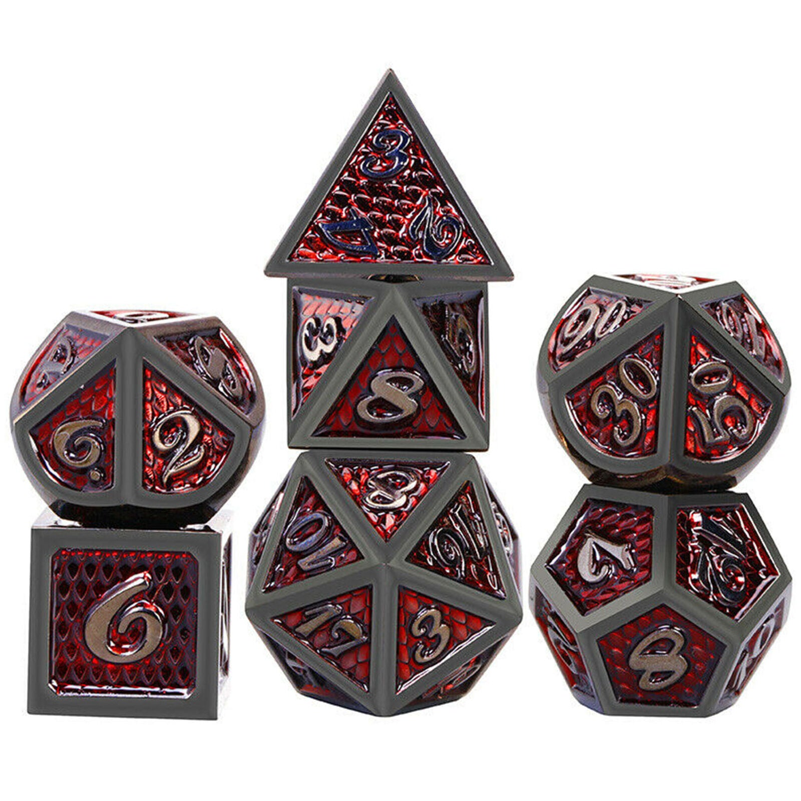 7pcs/set Metal Dice Set For RPG MTG DND Metal Polyhedral Dice Role Playing Games