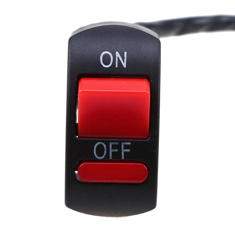 Motorcycle ATV Bike 7/8''Handlebar Headlight LED Spot Light ON/OFF Button Switch
