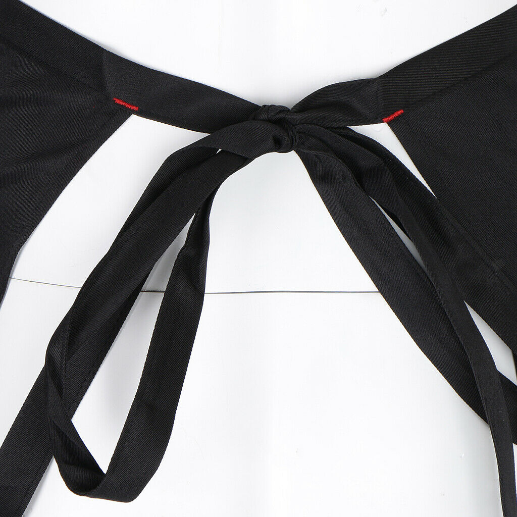 2x Long Apron Chef Baker Knee Length Hotel Catering Apron Men Women Black