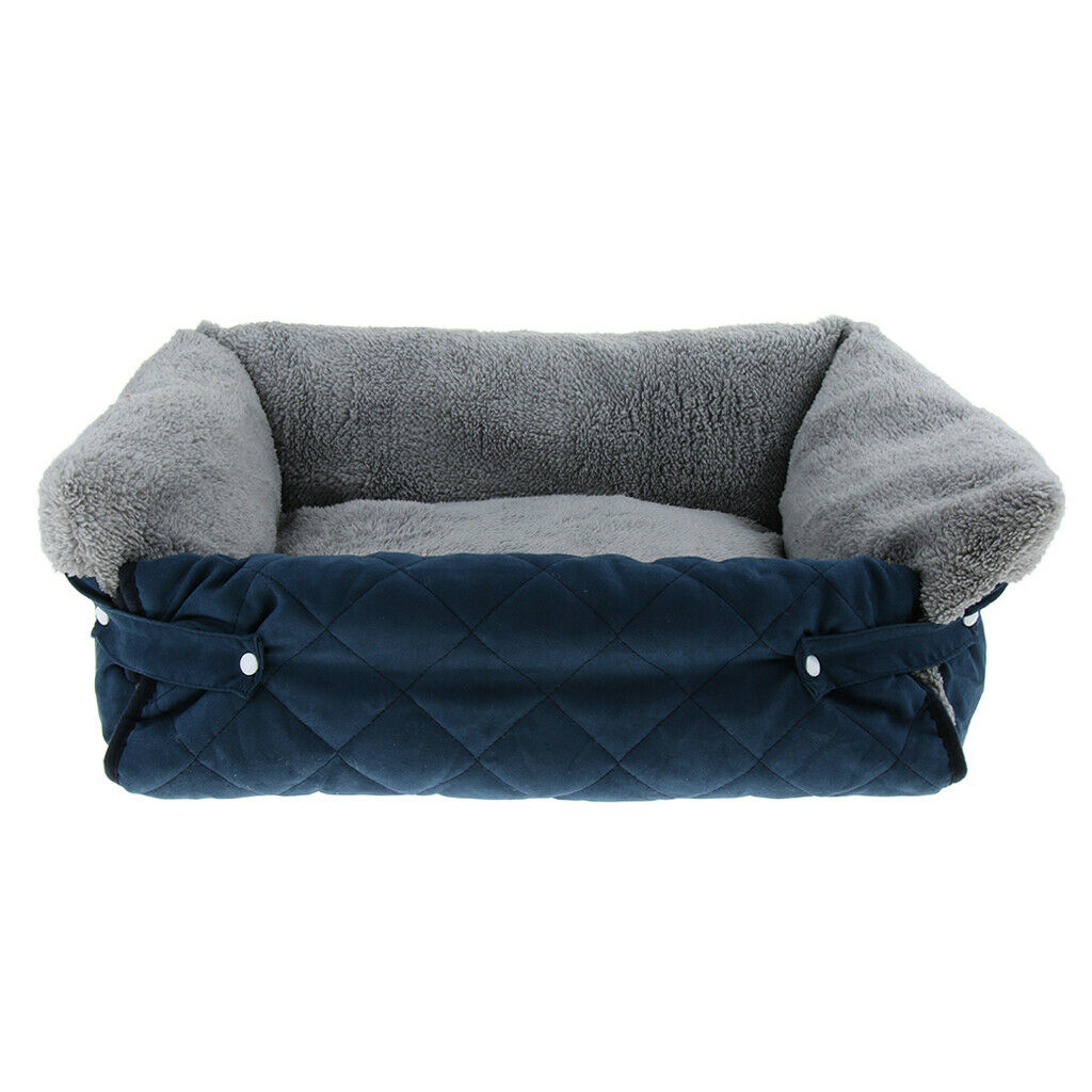 New Cat Dog Puppy Kennel Pet Sofa Nest Winter Warm Sleeping Bed Blue M