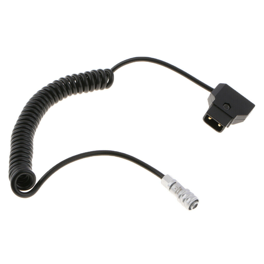 Coiled D-Tap 2Pin Power Cable for BMPCC Blackmagic Pocket Cinema Camera 4K