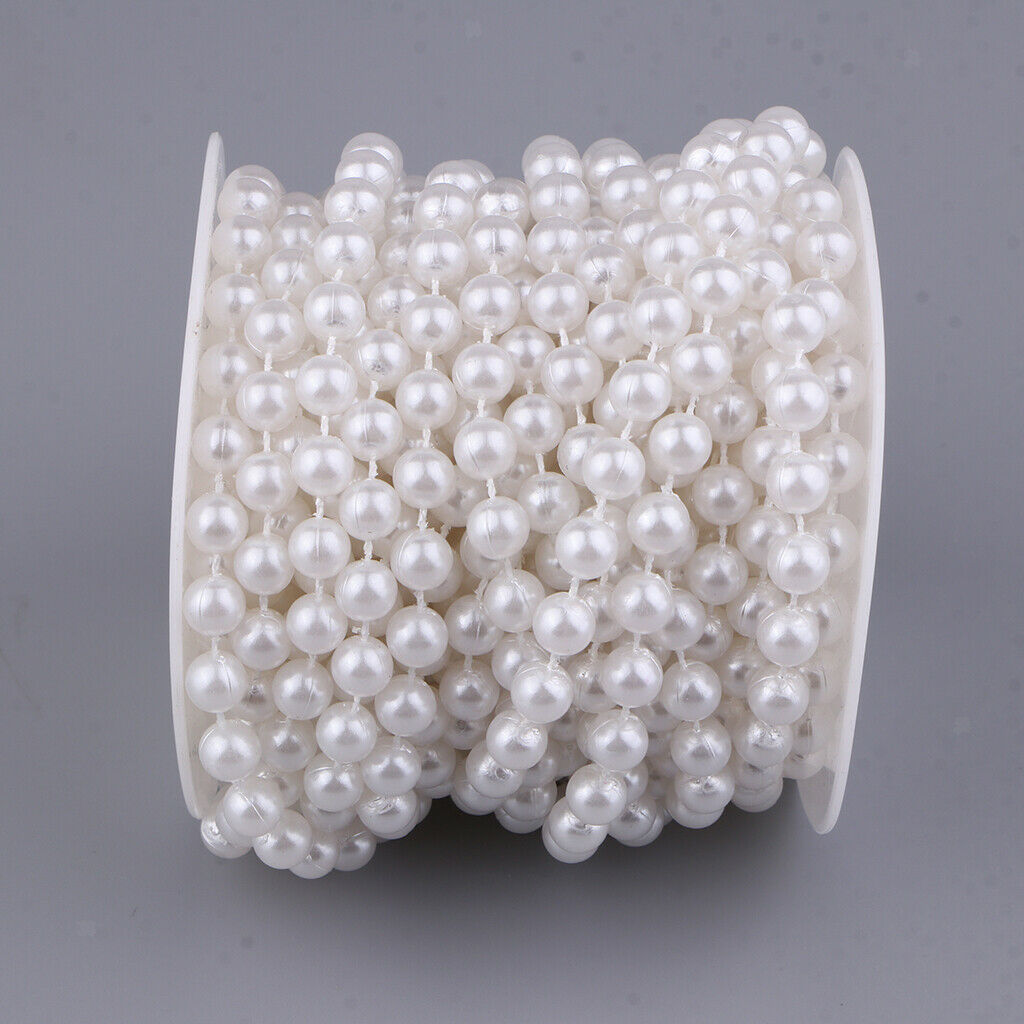 Artificial Pearls String 8mm String Beads Chain Trim Bridal Bouquet Crafts