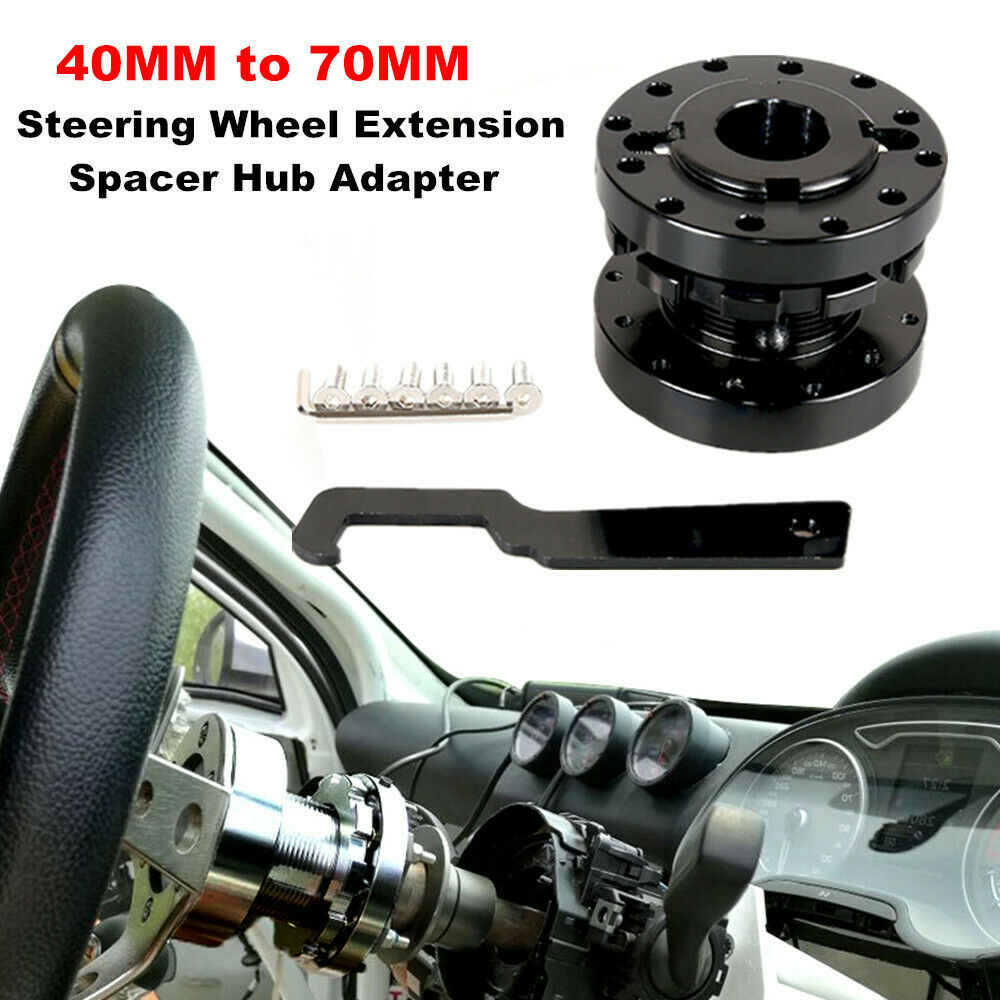 Adjustable 40MM to 70MM Car Racing Steering Wheel Extension Spacer Hub Adapter