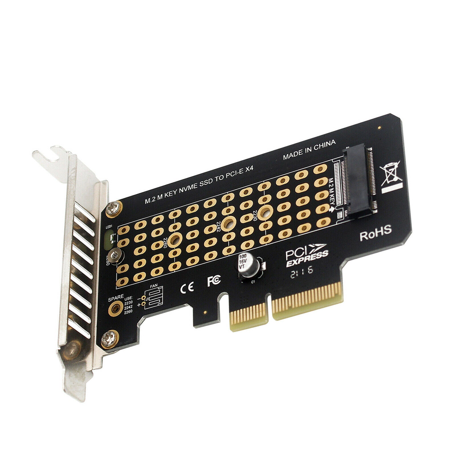 PCI-E Nvme Adapter PCI-E X4x8x16 Adapter Card M Key M Key +B Key half height
