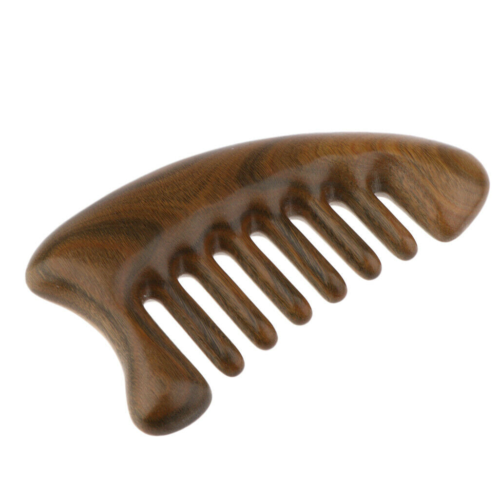 Wide Large Tooth Hair Comb - Natural Detangling Wooden Hair Beard Pocket Comb -