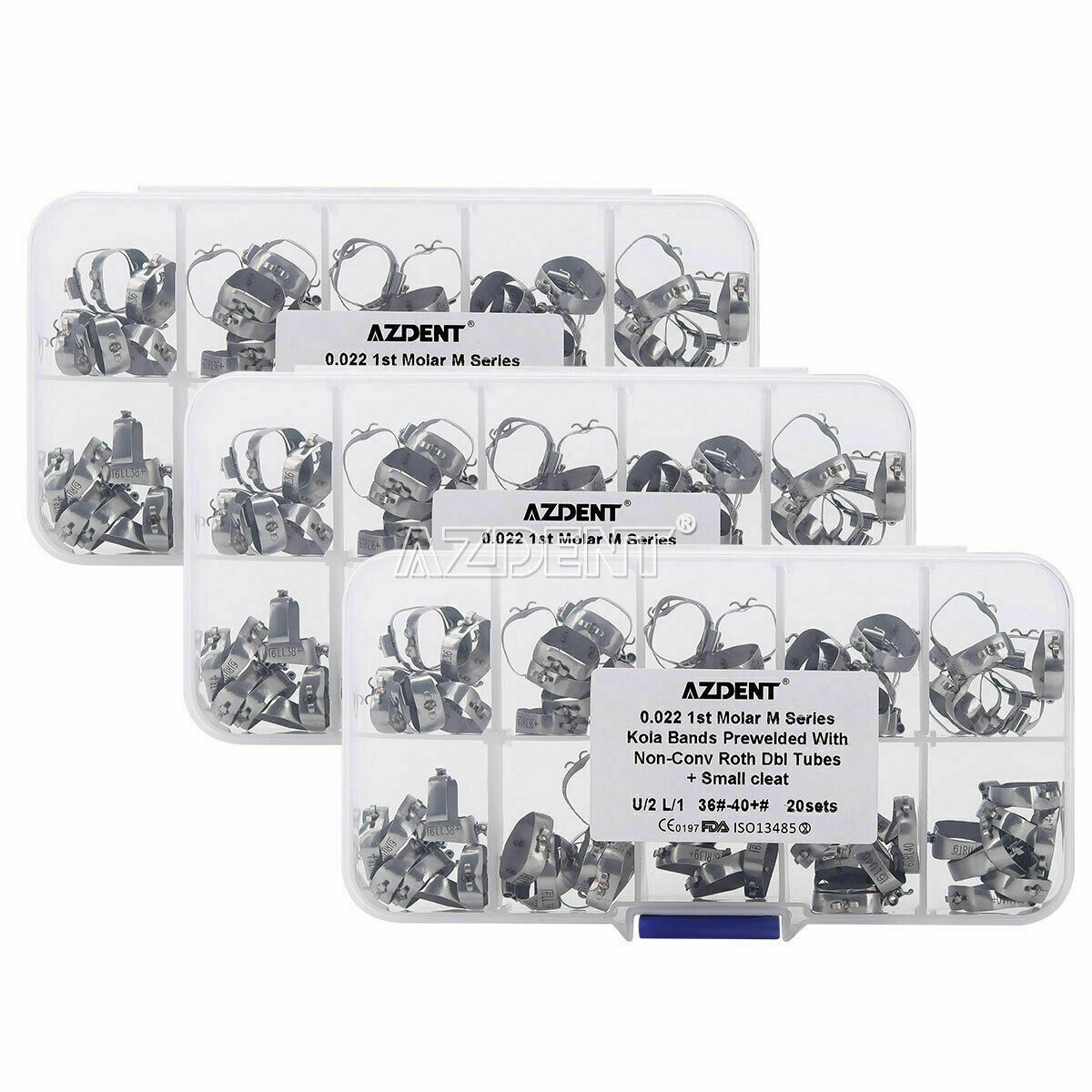 Dental Ortho1st Molar Bands Double Buccal Tubes 1st Molar U2L1 Non-Conv Roth.022