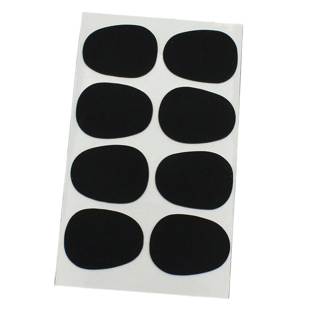 Pack of 8 Adhesive Saxophone Mouthpiece Patches Pads 0.3mm Black DIY Tenor Sax