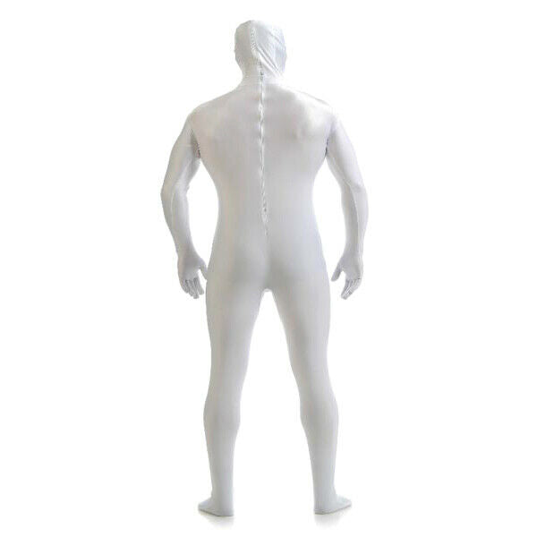 Full Body Spandex Skin Suit Zentai Constume Unitard Leotard L white