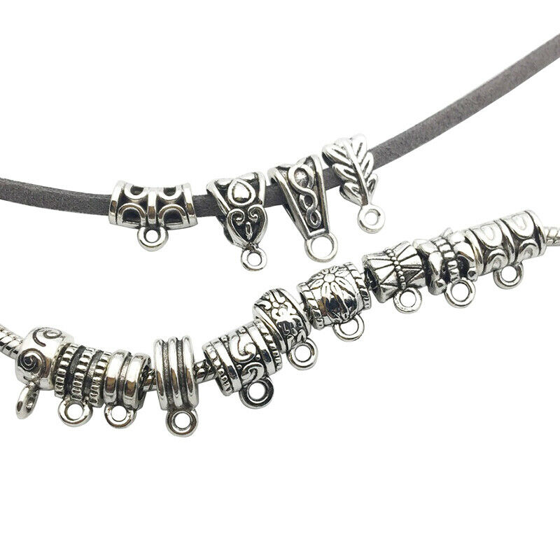120Pcs Metal Connectors Spacer Beads Bail Tube Beads Charms DIY Jewelry M.l8